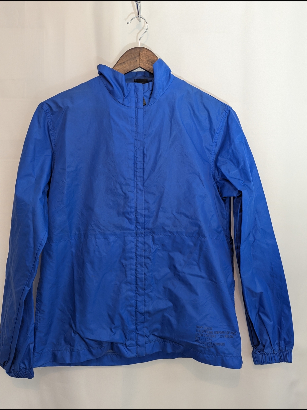 DKNY Jeans Packable Fanny Pack Jacket Mens XS Blue Nylon Windbreaker